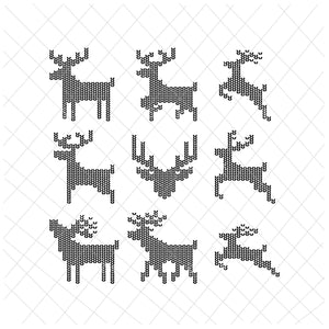 Knitted Reindeer Svg, Knitted Reindeer Christmas Svg, Knitted Reindeer Xmas Svg,  Sweaters  Reindeer Svg