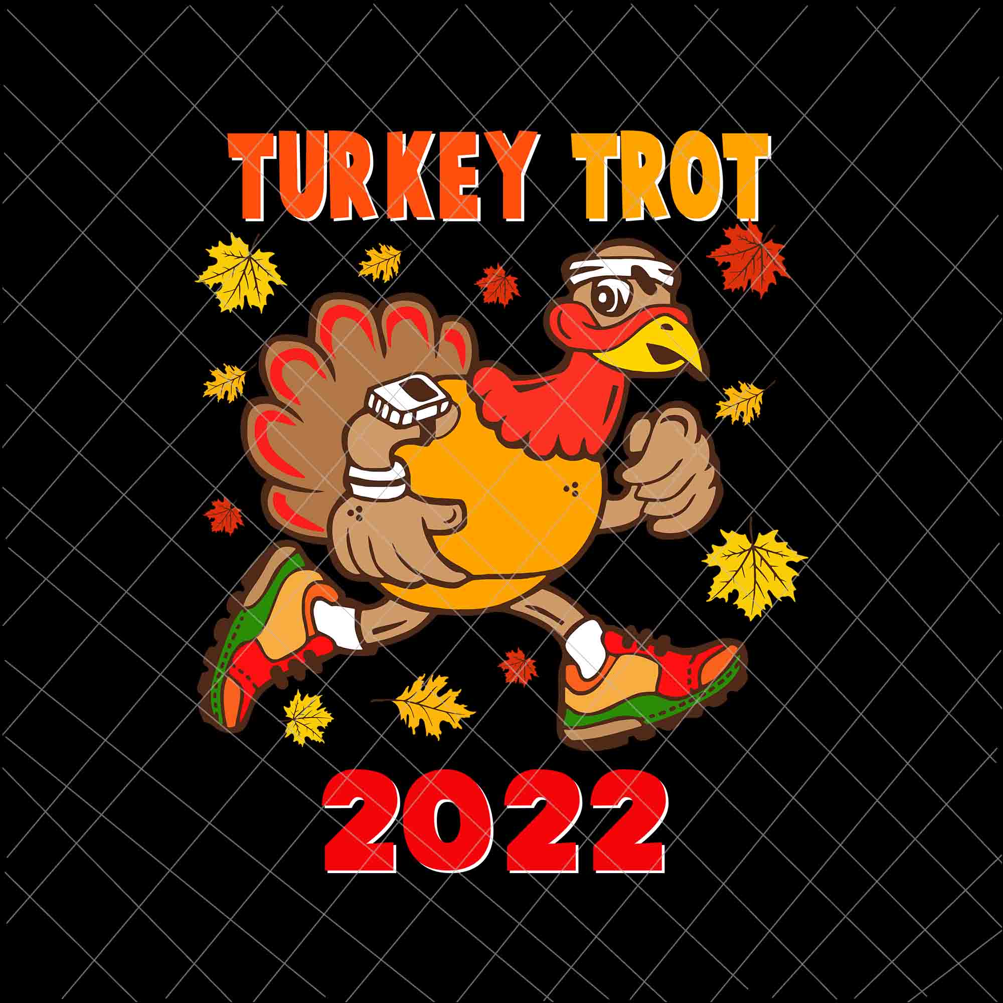 Turkey Trot 2022 Svg, Thanksgiving Turkey Running Runner Autumn Svg, Thanksgiving Turkey Svg, Turkey Running Svg