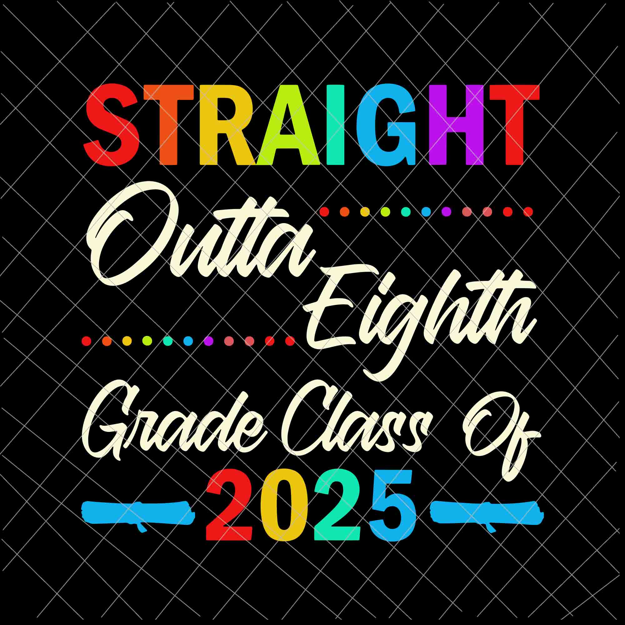 Straight Outta 8th Grade Class of 2025 Graduation Svg, Graduation Svg, Last Day Of School Svg
