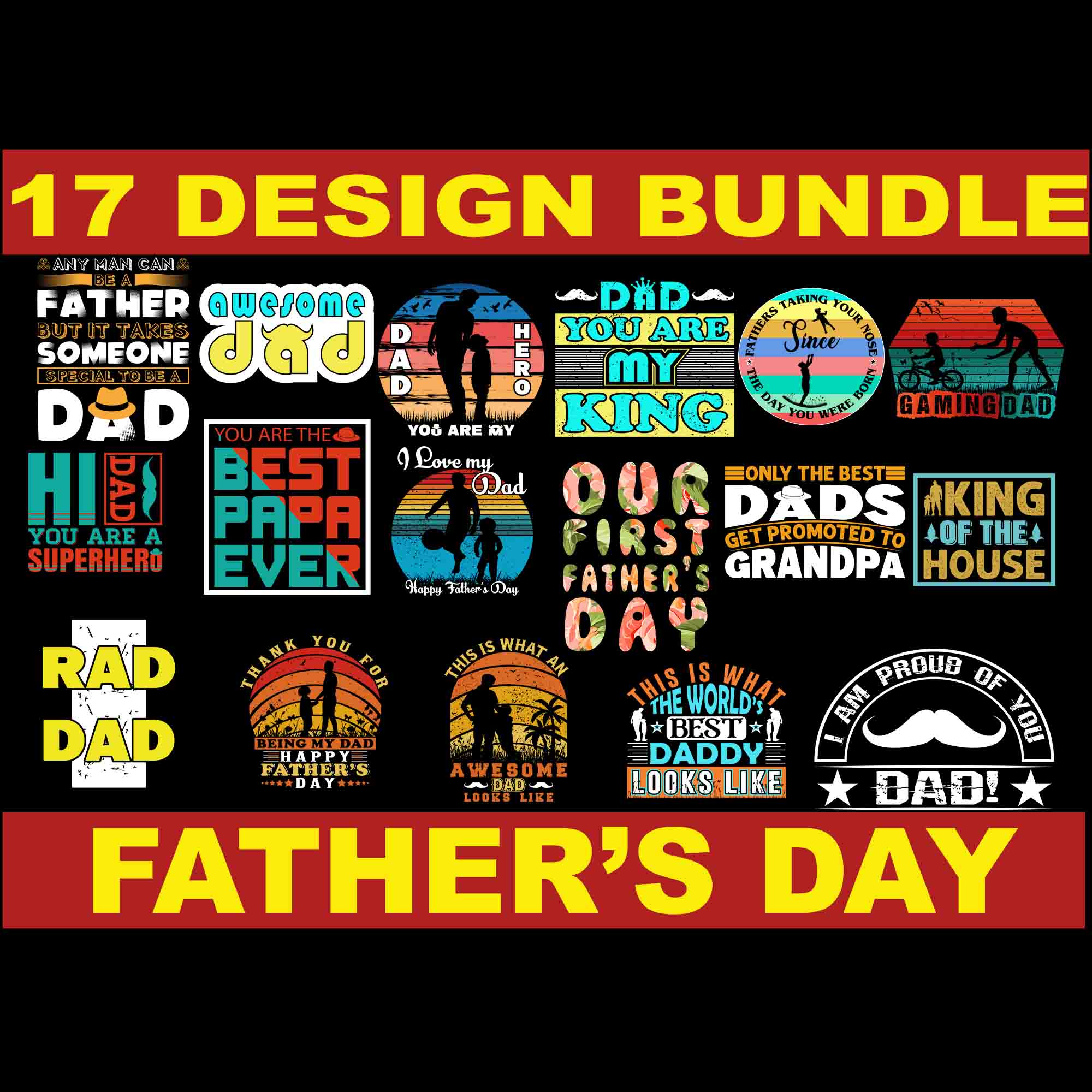 Design Bundle Father's Day Svg, Daddy Bundle Svg, Dad Svg