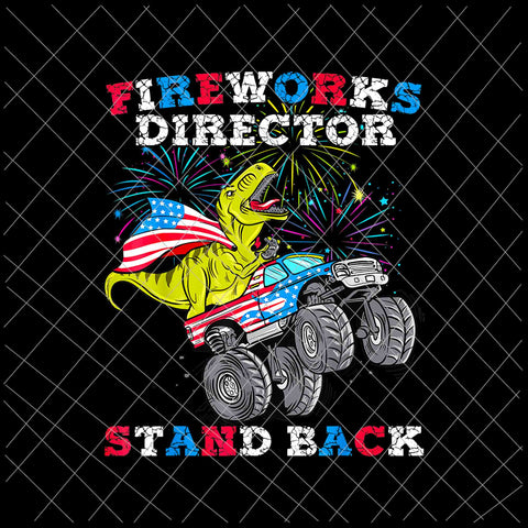 4th of July vector, Fireworks Director T Rex Monster Truck Kids Boys Png, Independence Day, US Flag, Patriotic, America