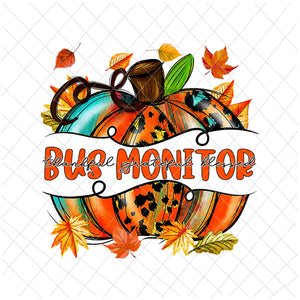 Bus Monitor Pumpkin Autumn Png, Bus Monitor Thankful Png, Bus Monitor Fall Y'all Png, Bus Monitor Png
