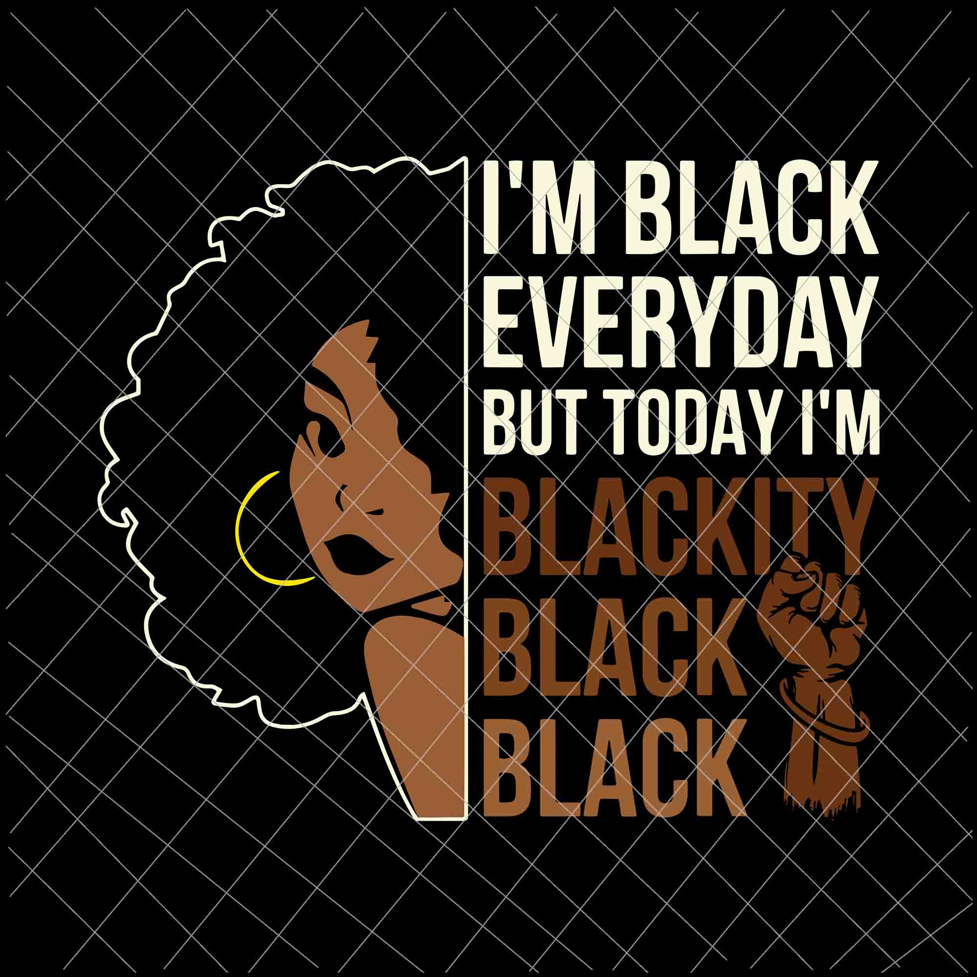 I'm Black Everyday Svg, Juneteenth Blackity Black Woman African American History Svg, Juneteenth Svg, Independence Day Svg, Black History Month Svg