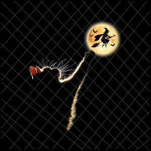 Cat Catching The Moon Png, Funny Cat Halloween Png, Cat Moon Halloween Png, Cat Halloween Png