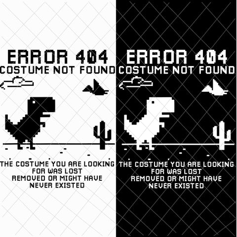 Dinosaur Error 404 Costume Not Found Code Halloween 2021 Svg, Dinosaur Error 404 Svg, Funny Halloween  Dinosaur Svg
