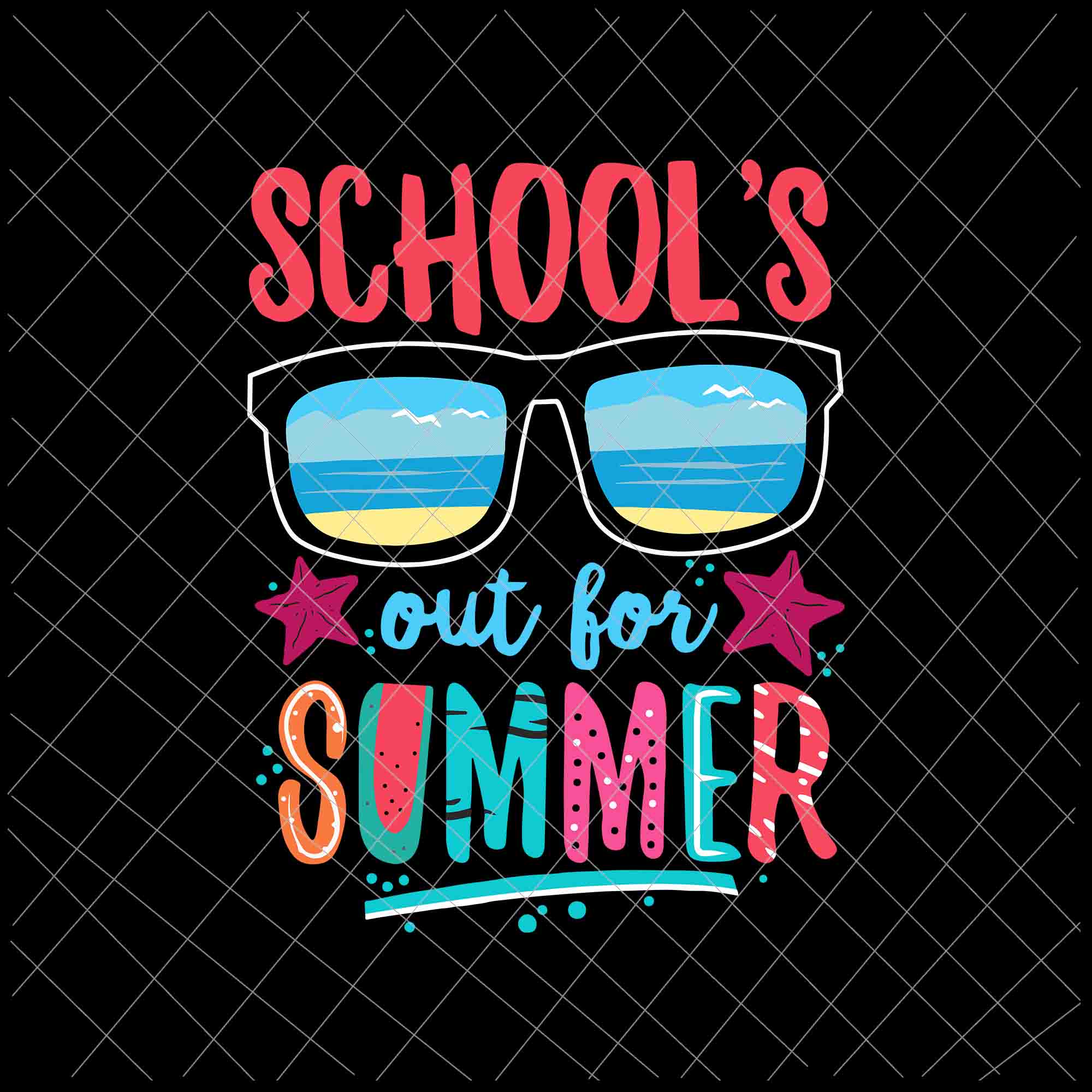 School's Out For Summer Svg, Retro Vintage Style Summer Svg, Last Day Of School Svg