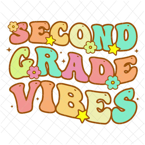 Second Grade Vibes Svg, Back To School Second Grade Vibes Student Teacher Svg, Back To School Svg