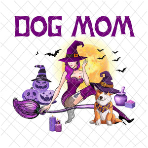 Dog Mom Halloween Png, Love Dog Corgi Png, Dog Halloween Png, Witch Dog Halloween, Corgi Witch Halloween