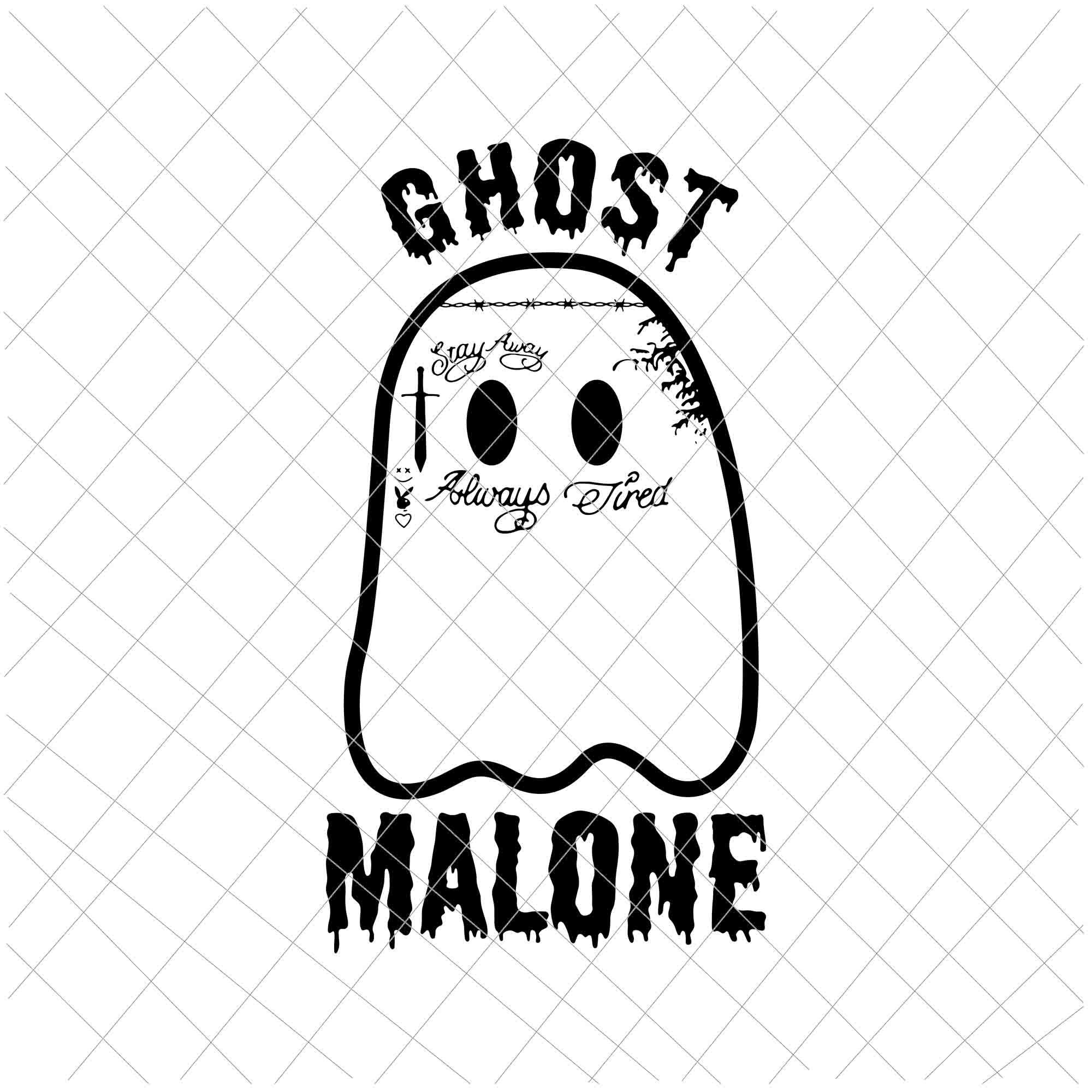 Ghost Malone Svg, Funny Halloween Spooky Season Fall Svg, Season Cute Ghost Malone Svg,  Halloween Spooky Season Svg