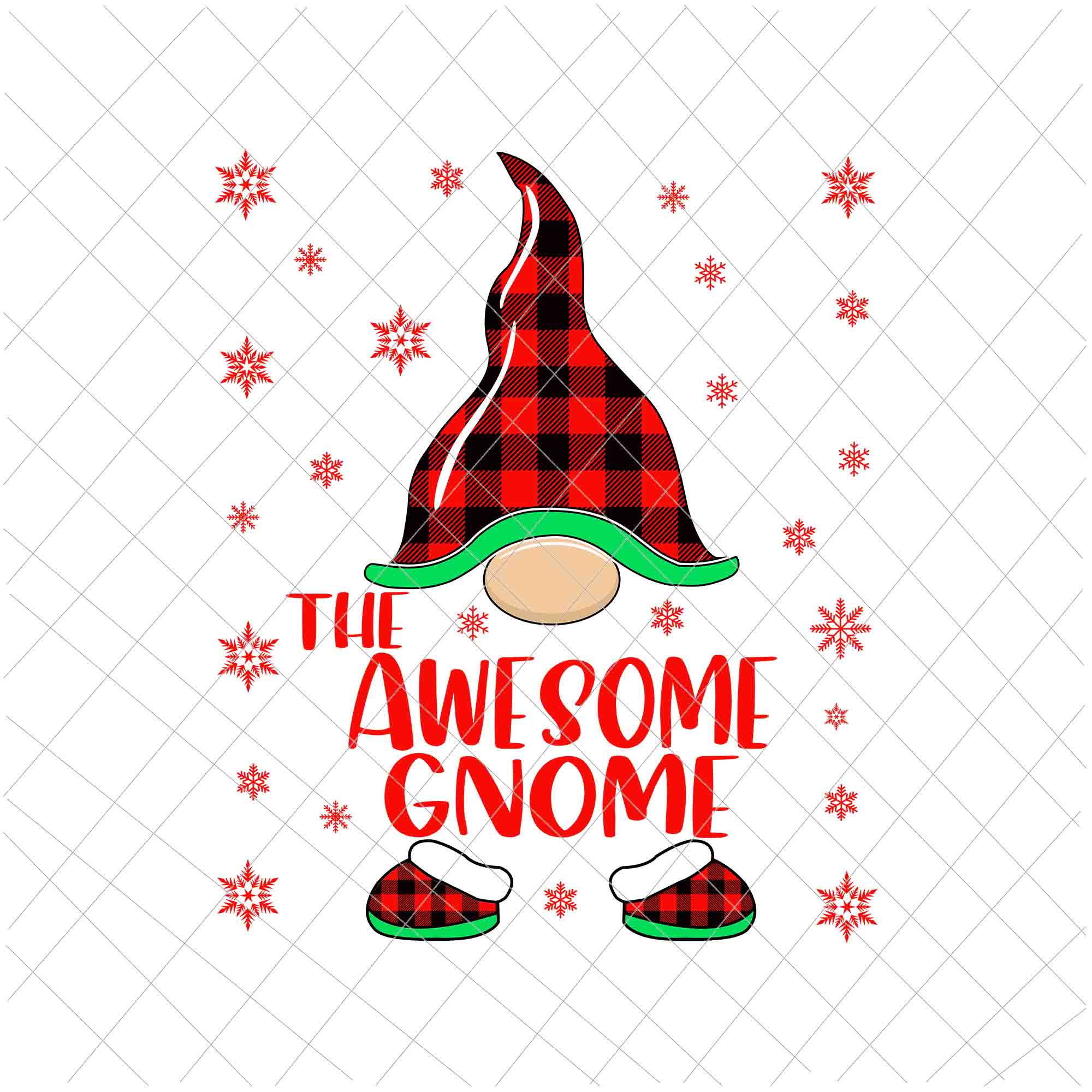 The Awesome Gnome Svg, Gnome Buffalo Plaid Christmas Svg, Christmas Gnomies Svg, Christmas Gnome Svg