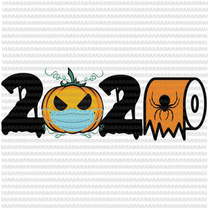 2020 Pumpkin In Mask Toilet Paper svg, Halloween Quarantine svg, funny halloween svg, halloween svg, Svg for Cricut Silhouette