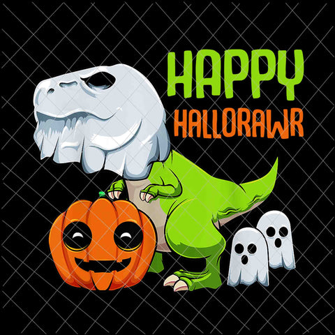 Happy Hallorawr Png, T-Rex Ghost Lazy Halloween Png, Dinosaur Pun Pumpkin Png, T-Rex Halloween Png, Ghost Pumpkin Halloween Png, Kids Boy Halloween Png