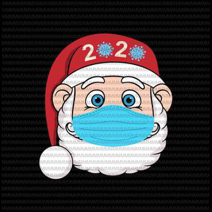 Santa Wearing Mask svg, santa claus mask svg, funny santa claus 2020 svg, Santa Wearing Mask vector, santa mask vector, christmas svg, Quarantine Christmas 2020 svg