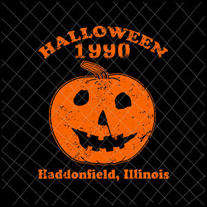 Halloween 1990 Pumkin svg, Halloween 1990 holiday spooky gift myers pumpkin haddonfield lllinois, Halloween svg, Pumkin svg, haddonfield lllinols