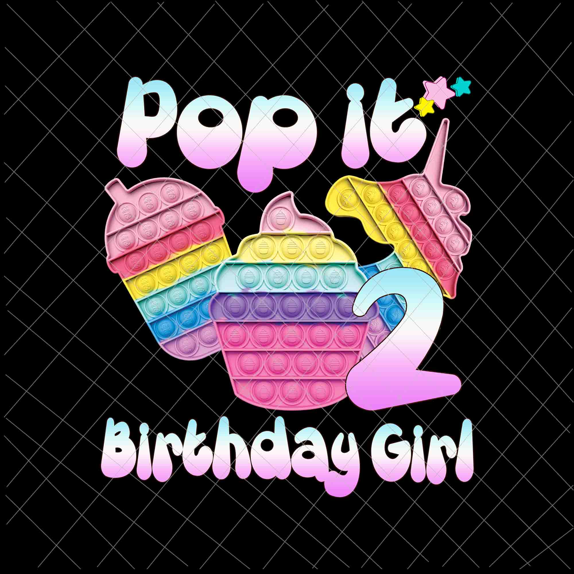 Birthday Girl Pop It 2nd Png, 2nd Birthday Gir Png, Pop It Birthday Girl Png, Birthday Girl Png, Pop It Png