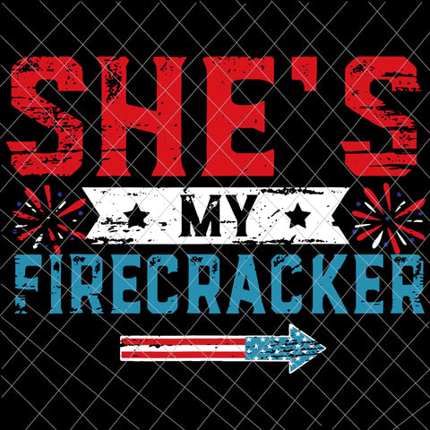 She's My Firecracker Svg, 4th July Matching Couples Svg, Independence Day, US Flag Svg, Patriotic Svg
