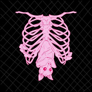 Pink Ribs Bat Pastel Goth Halloween Kawaii Skeleton Witch Svg, Bat Skeleton Halloween Svg, Bat Halloween Svg, Skeleton Halloween Svg