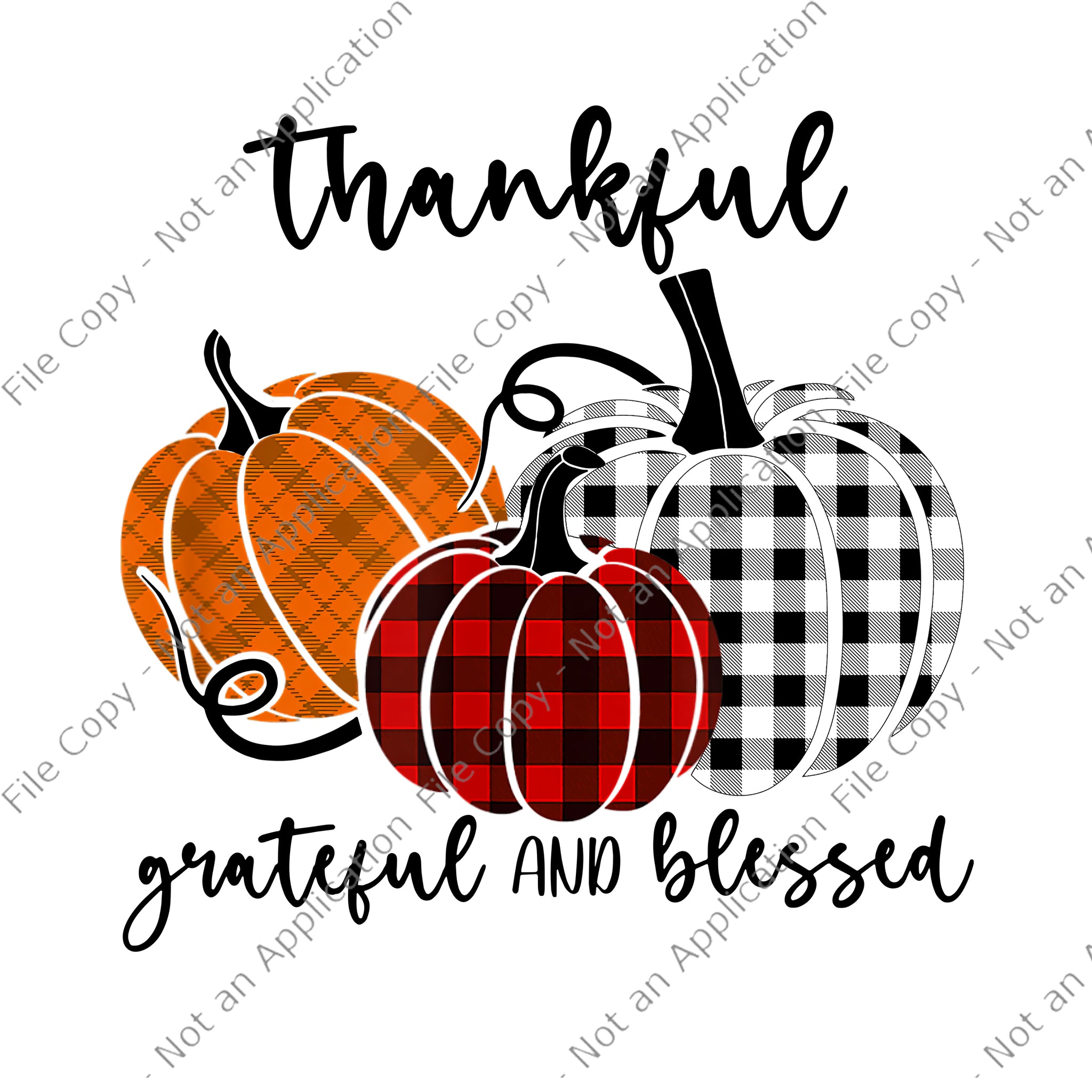 Thankful Grateful Blessed Plaid Png, Thanksgiving Png, Thanksgiving Pumpkin Png, Pumpkin Png
