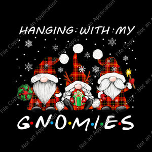 Hanging With Gnomies Png, Gnome Christmas Xmas Buffalo Plaid Red Png, Gnome Christmas Png, Gnome Png, Christmas Png