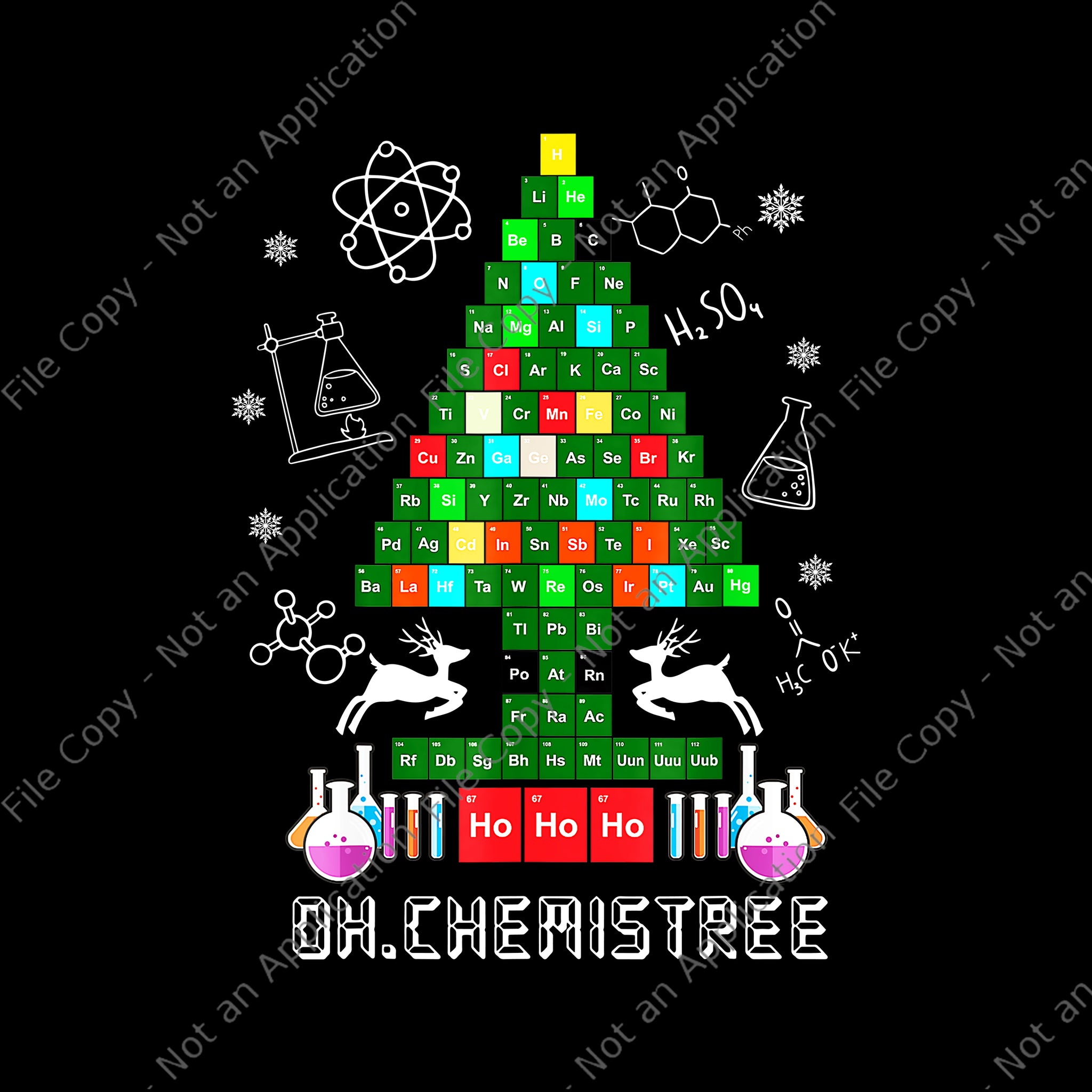 Oh Chemistree Png, Science Christmas Tree Png, Chemistry Christmas Png, Tree Christmas Png, Christmas Png