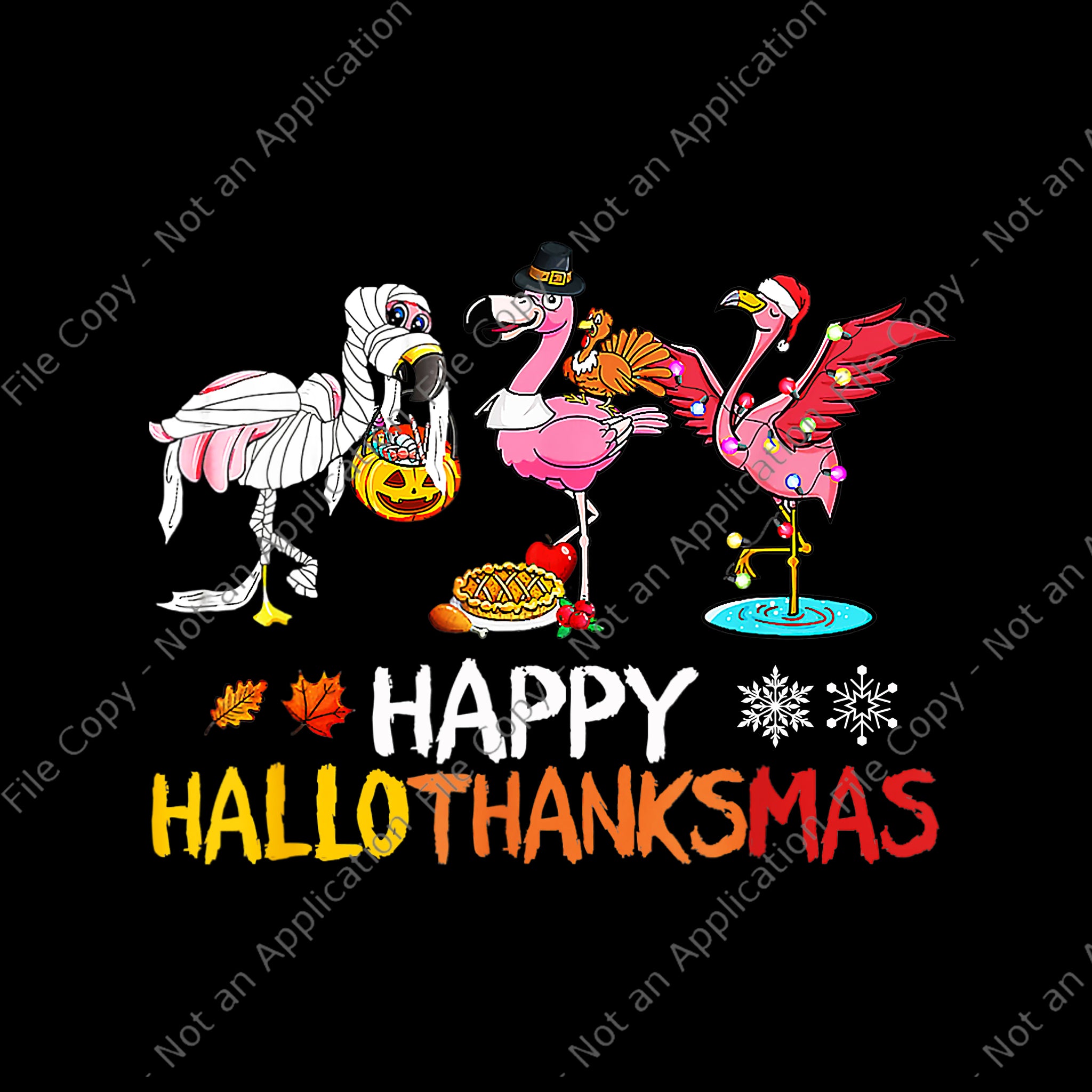 Flamingo Happy HalloThanksmas Png, Funny Halloween Thanksgiving, Flamigo Thanksgiving Png, Thanksgiving Day Png