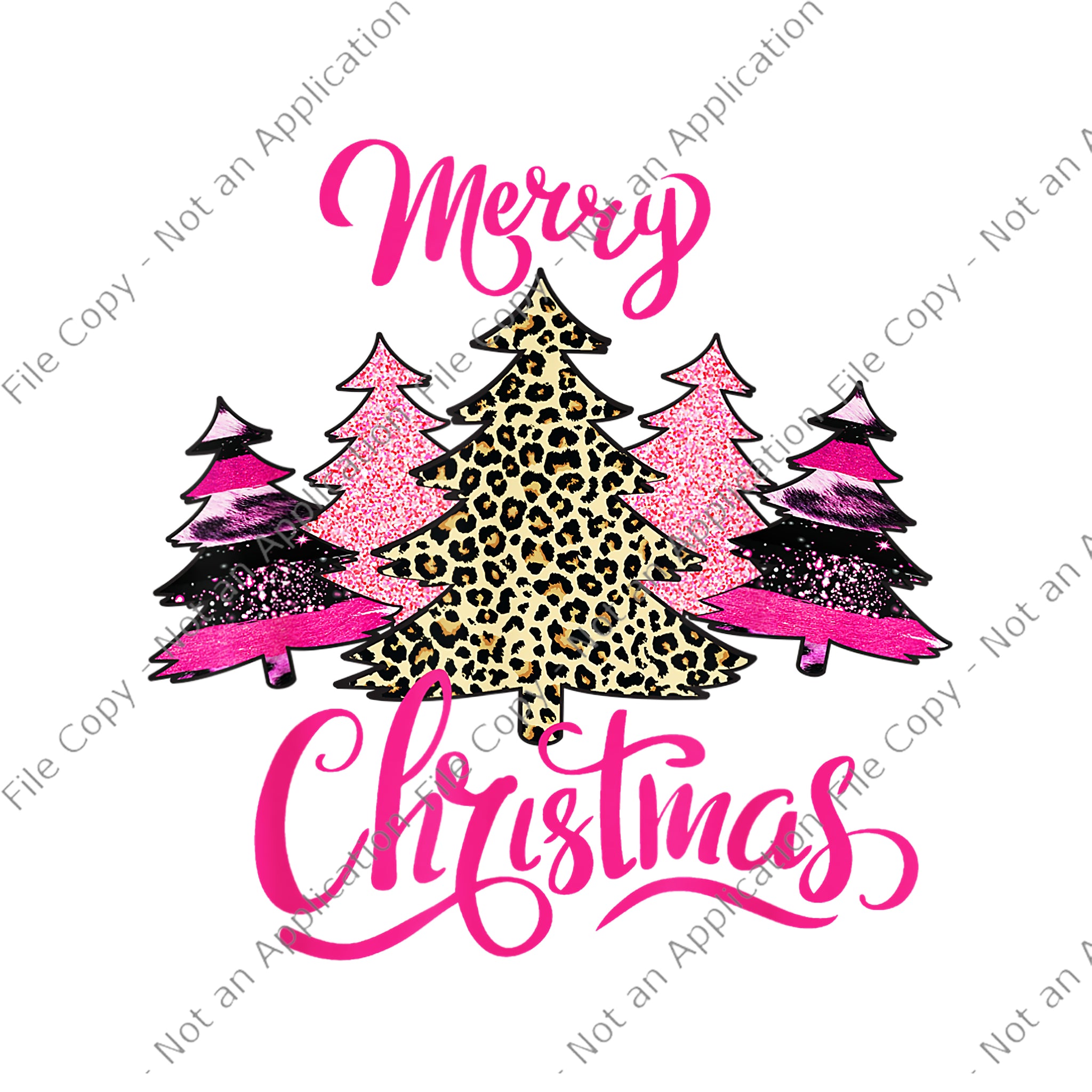 Tree Merry Christmas Png, Merry Christmas Womens Girls Pink Tree Christmas Leopard Png, Tree Christmas Png