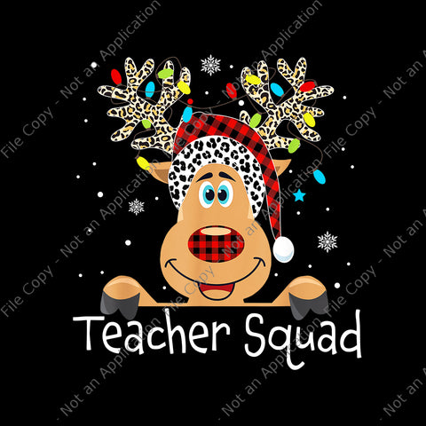 Teacher Squad Reindeer Png, Reindeer Lights Christmas Png, Christmas Png, Santa Png