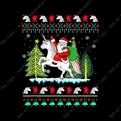 Santa Claus Riding Unicorn Christmas Png, Santa Claus Png, Unicorn Christmas Png