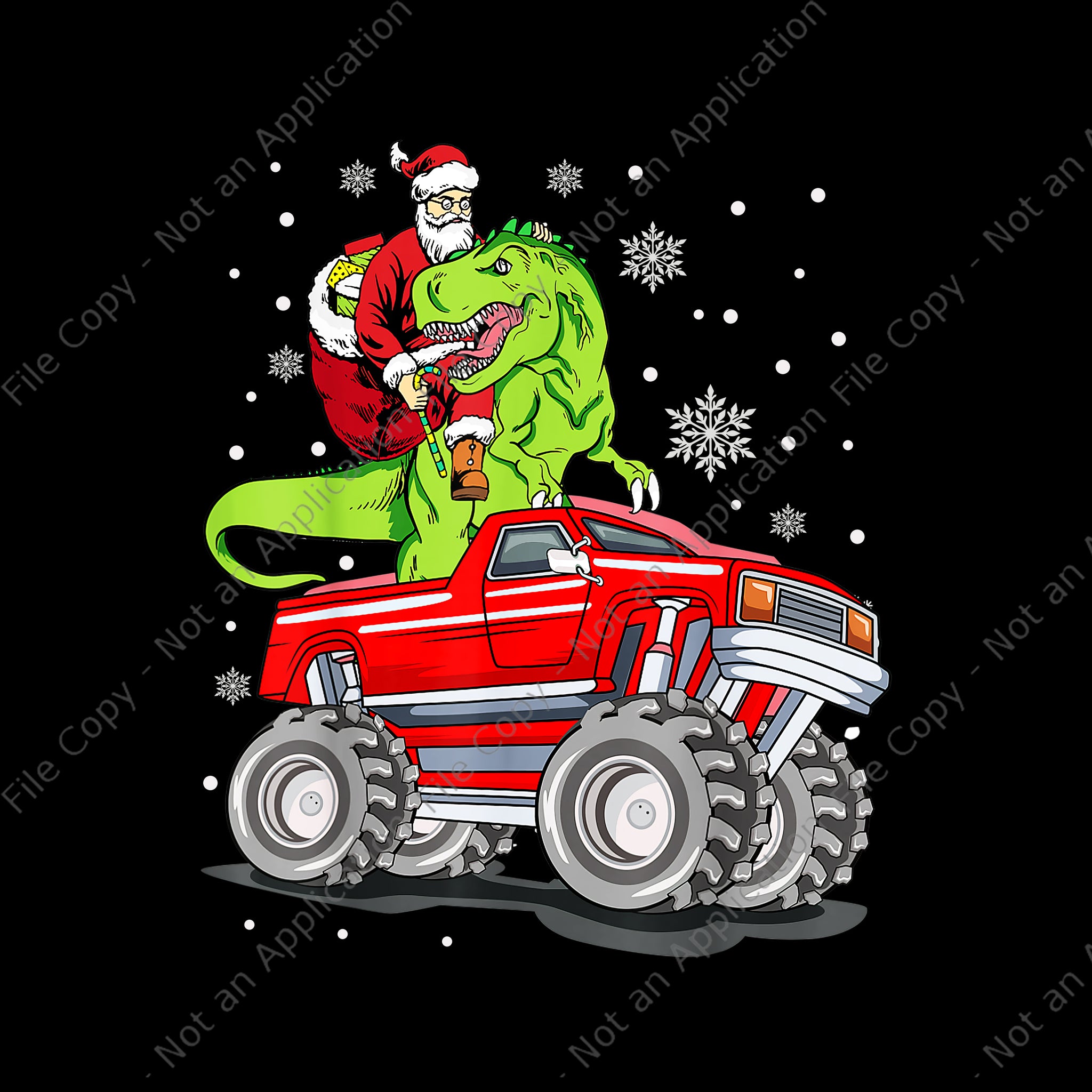 Santa Truck T-rex Png, Christmas Dinosaur Rex Png, Christmas Png, Santa Truck T-rex Christmas Png, Santa Png