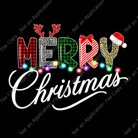 Merry Christmas Leopard Buffalo Red Png, Merry Christmas Png, Merry Christmas Lights