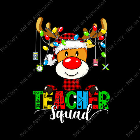Teacher Squad Reindeer Buffalo Plaid Png, Teacher Xmas Png, Teacher Squad Christmas Png, Christmas Png, Teacher Reindeer Png