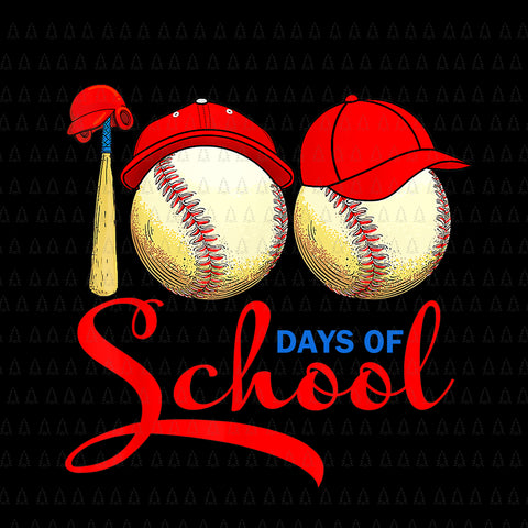 100 Days Of School Baseball Png, Back To School Png