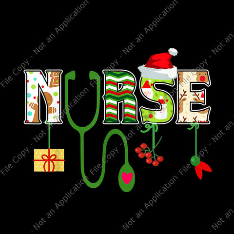 Nurse Christmas Png, Nurse Stethoscope Christmas Santa, Nurse Png, Christmas Png, Santa Png