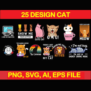Cat bundle svg, cat svg, cat vector, cat vintage design