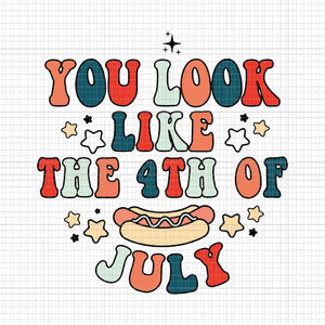 You Look Like The 4th Of July Hot Dog Svg, Funny Independence Day Svg, 4th Of July Hot Dog Svg, Hot Dog Svg