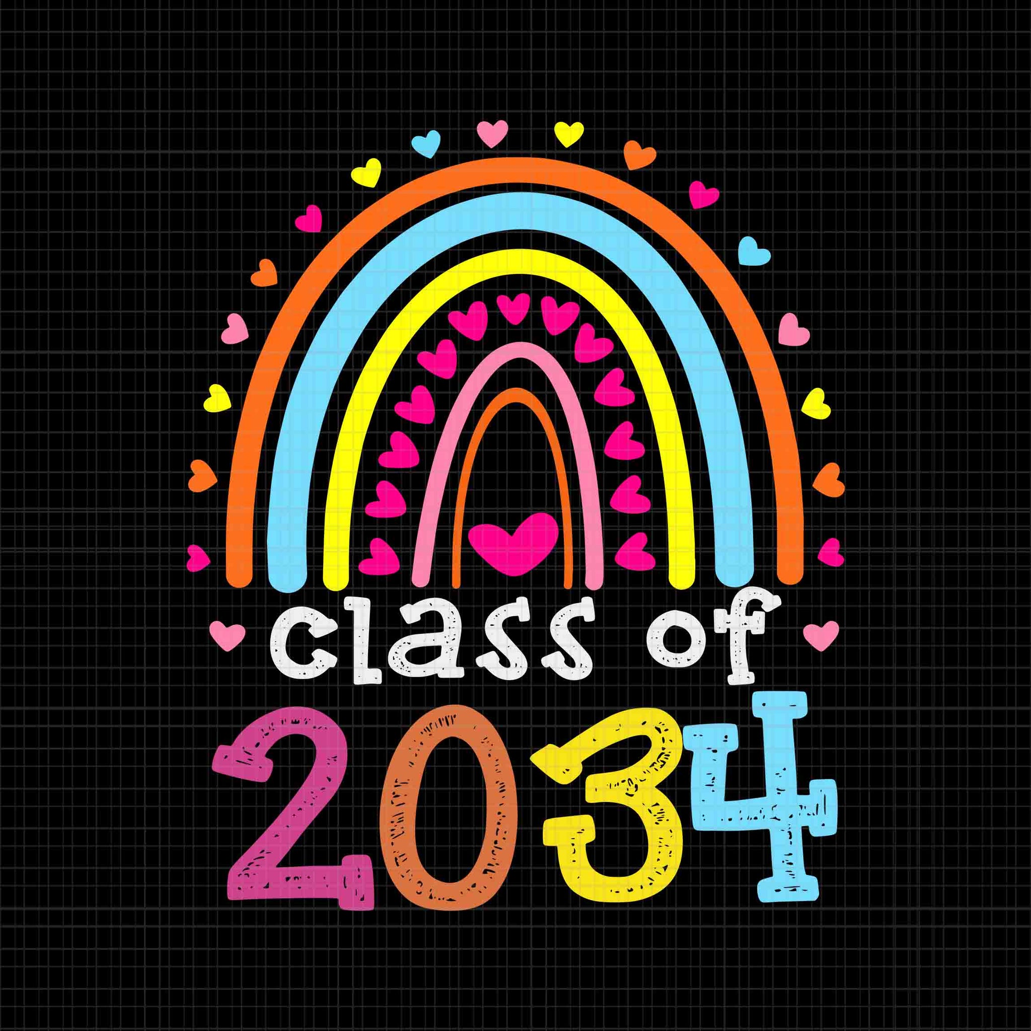Class Of 2034 Rainbow Pink Graduate Svg, Preschool Kindergarten Svg, Class Of 2034 Rainbow Svg, Graduate Svg