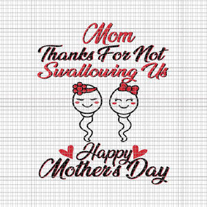 Mom Thanks For Not Swallowing Us Svg, Happy Mother's Day Svg, Mother Day Svg, Mother Svg, Mom Svg