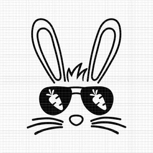Bunny Face Easter Day Sunglasses Carrot Svg, Bunny Face Sunglasses Svg, Easter Day Svg