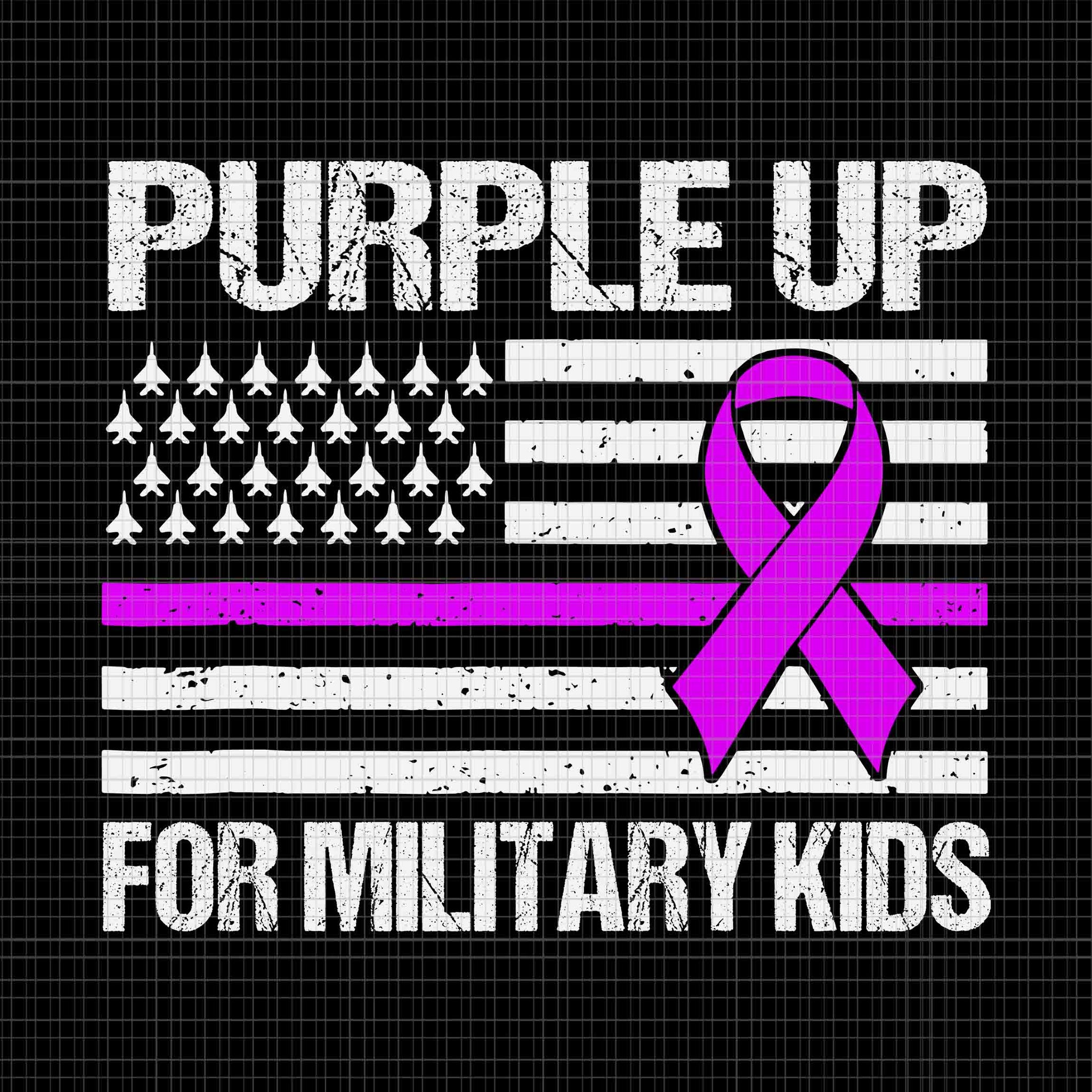 Purple Up For Military Kids Air Force Svg