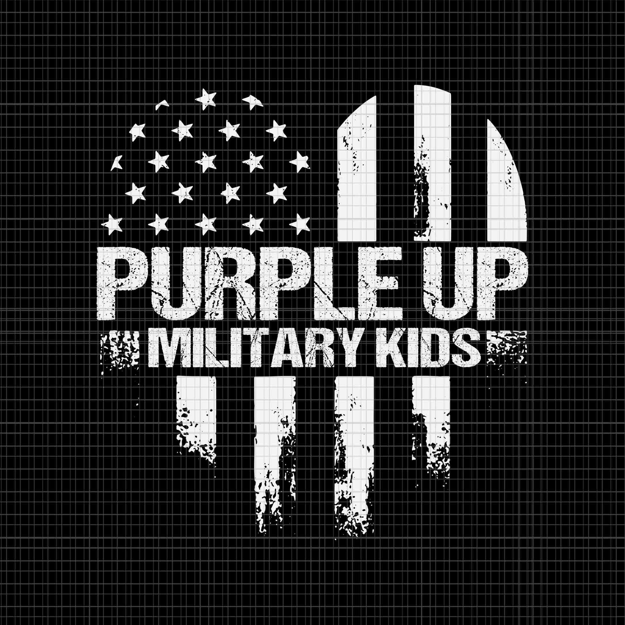 Purple Up For Military Kids Military Child Us Flag Svg