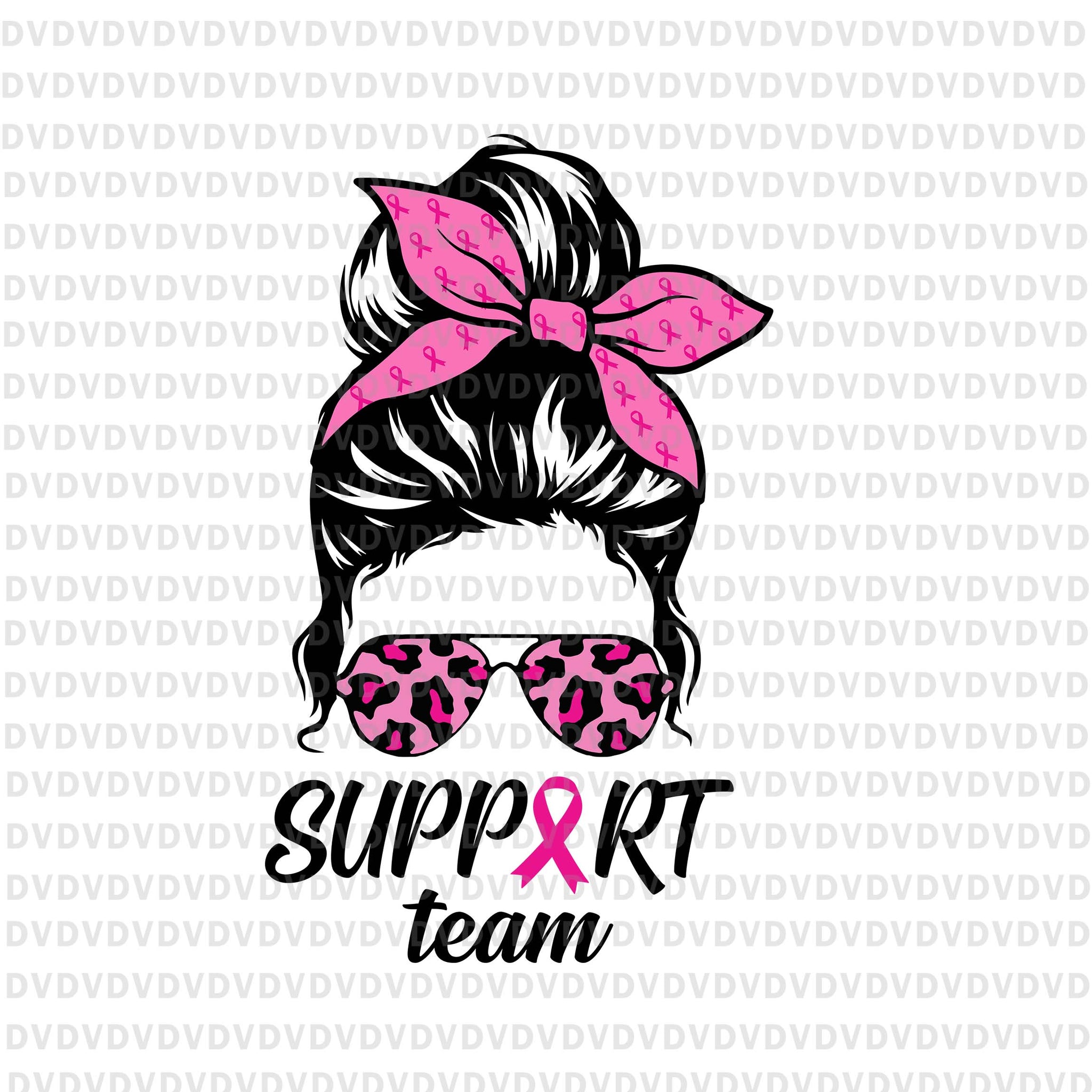 Support Team Messy Bun Leopard Pink Svg, Messy Bun Leopard Pink Svg, Support Squad Svg, Pink Ribbon Svg, Autumn Png, Breast Cancer Awareness Svg, Breast Cancer Svg