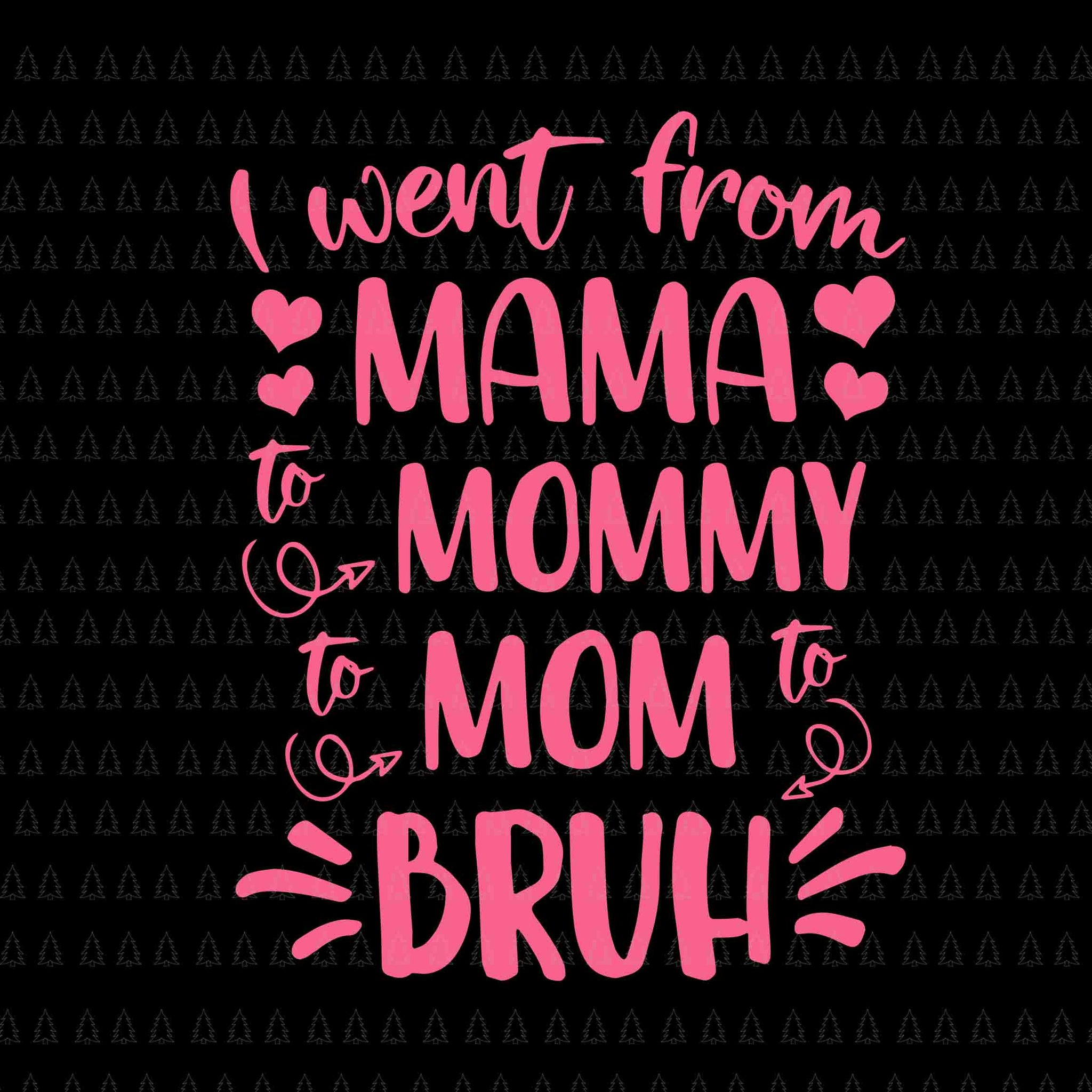 I Went From Mama To Mommy Mom To Bruh Svg, Happy Mother's Day Svg, Mother Svg, Mother's Day Svg, Mommy Svg, Mother 2022 Svg
