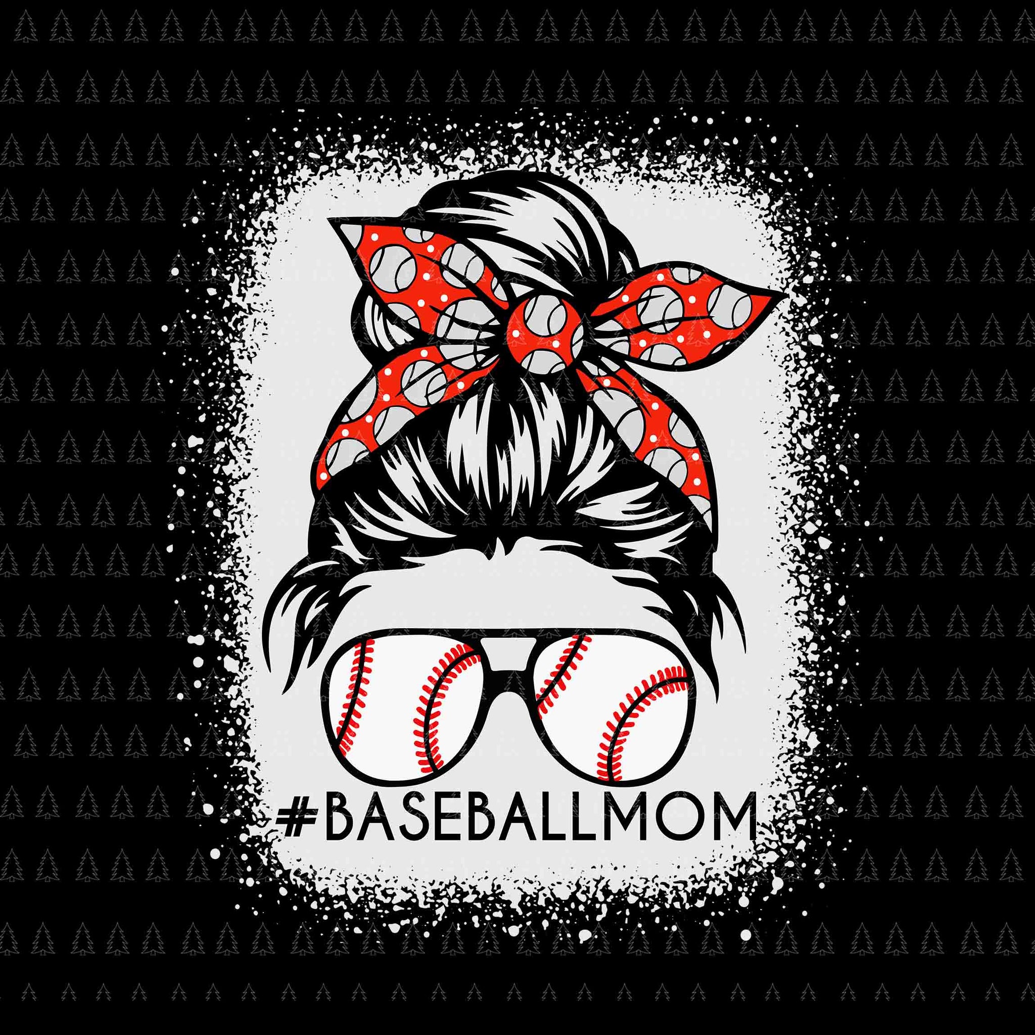 Bleached Baseball Mom Messy Bun Svg, Softball Mom Svg, Mother's