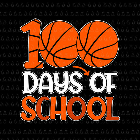 Happy 100th Day of School Rainbow Svg, Teacher 100 Day of School Svg, Day Of School Svg, Teacher Svg, Basketball 100 Days Of School Svg