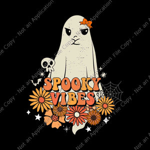 Groovy Spooky Vibes Halloween Ghost Spooky Season Svg, Spooky Vibes Svg, Halloween Svg, Shost Svg, Halloween Shost Svg