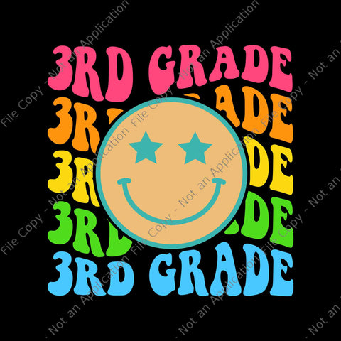 Groovy Third Grade Vibes Face Retro Teachers Back To School Svg, 3RD Grade Vibes Svg, Back To School Svg, School Svg