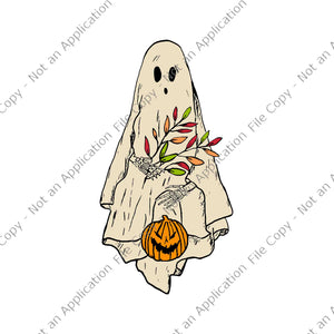Vintage Floral Ghost Svg, Cute Ghost Halloween Svg, Funny Floral Ghost Svg, Halloween Svg