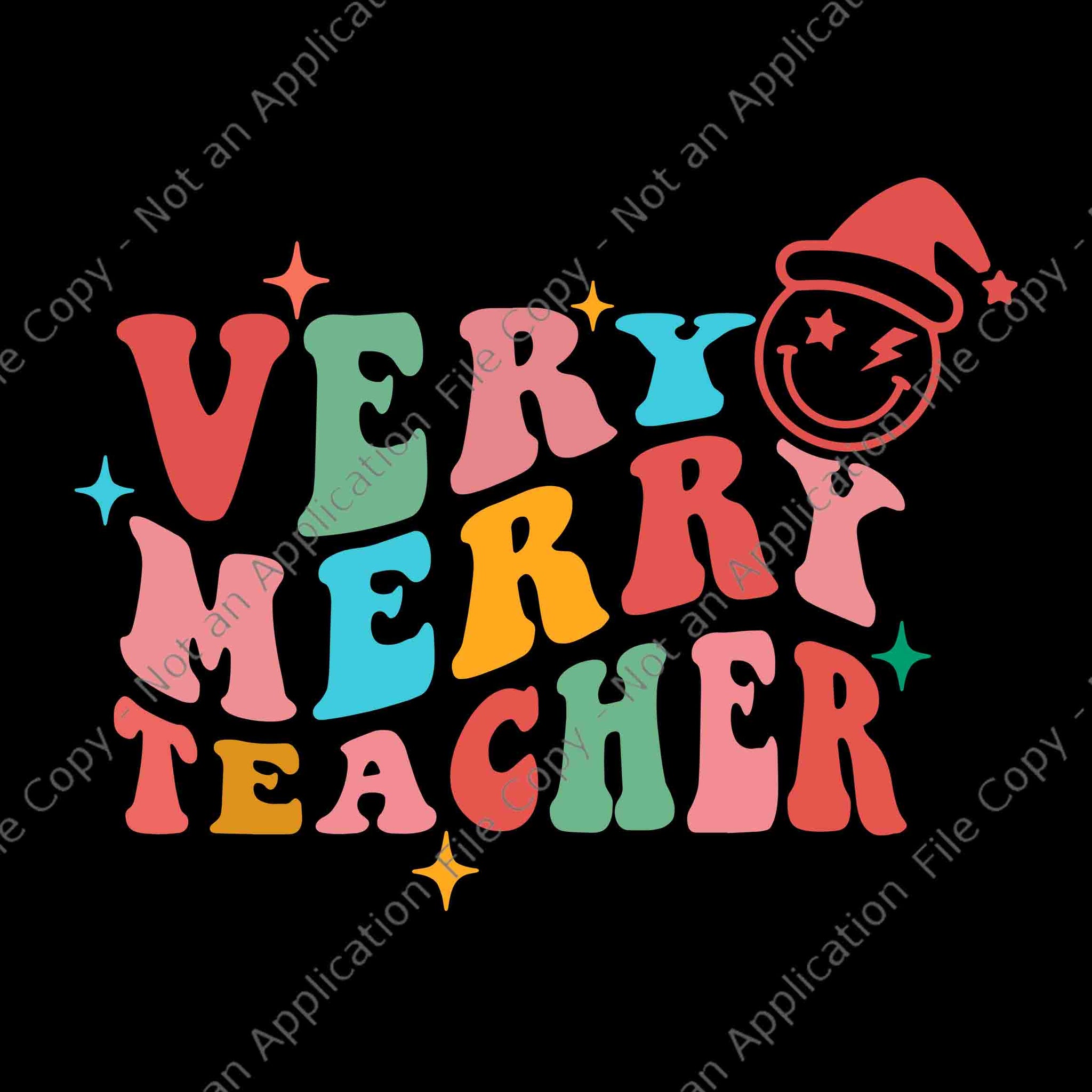 Very Merry Teacher Svg, Retro Groovy Santa Christmas Pajama Xmas Very Merry Teacher Svg, Christmas Svg, Santa Svg