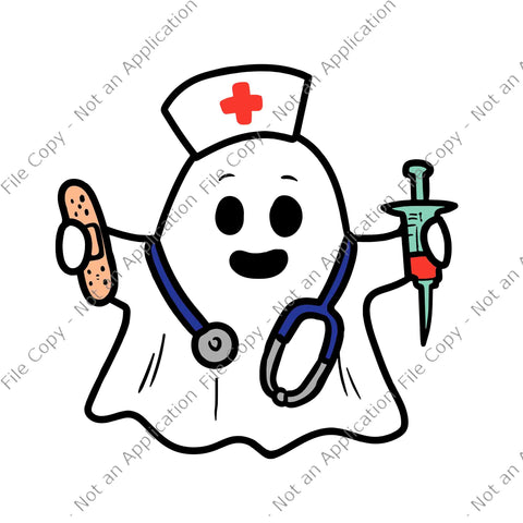 Nurse Ghost Scrub Top Halloween Svg, Nurse Halloween Svg, Boo Boo Nurse Svg, Halloween Svg, Ghost Nurse Svg,