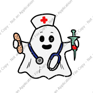 Nurse Ghost Scrub Top Halloween Svg, Nurse Halloween Svg, Nurse Ghost Svg, Halloween Svg